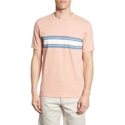 Faherty Surf Stripe Pocket T-Shirt, Coral