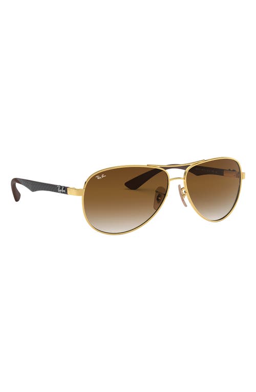 Ray Ban Ray-ban 61mm Gradient Pilot Sunglasses In Brown