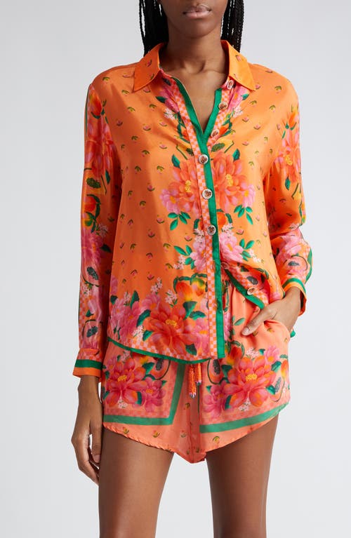 FARM Rio Fruit Garden Button-Up Shirt Scarf O at Nordstrom,