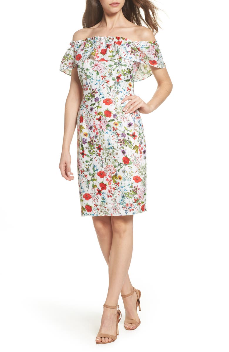 Adrianna Papell Floral Off the Shoulder Dress | Nordstrom