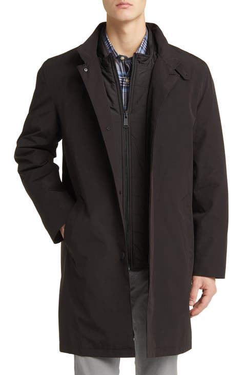 Men's Mid-Length Dark Grey Wool Coat - USAJacket