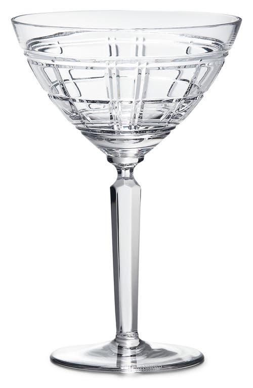 Ralph Lauren Hudson Plaid Crystal Martini Glass in Clear at Nordstrom, Size One Size Oz