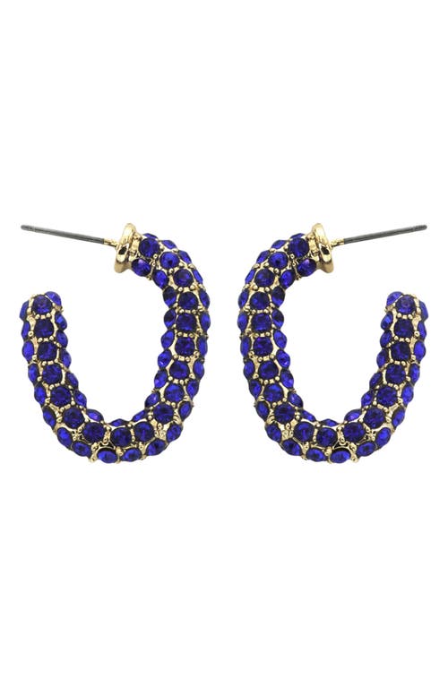 Shop Panacea Crystal Hoop Earrings In Blue