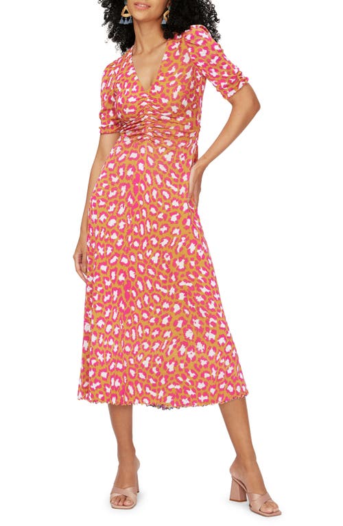 Diane von Furstenberg Koren Reversible Mesh Dress Natural Leopard/Garden Petals at Nordstrom,