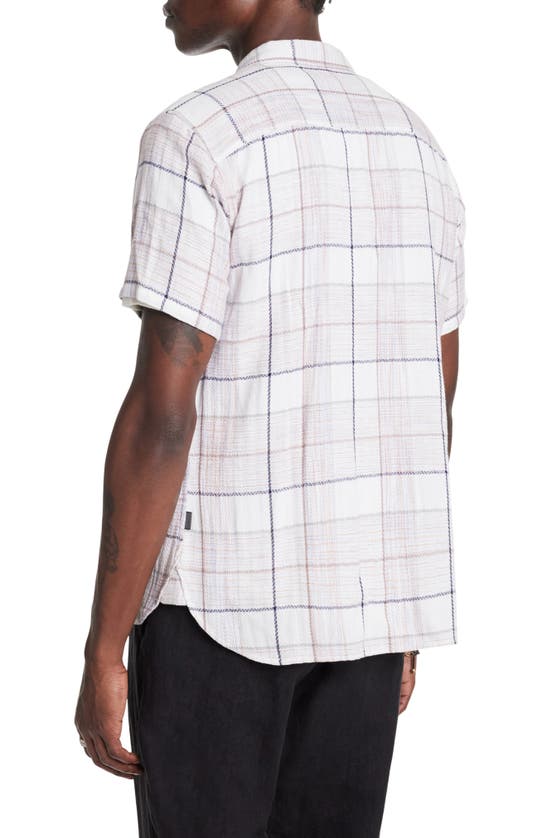 Shop John Varvatos Sean Plaid Short Sleeve Button-up Shirt In White Multi