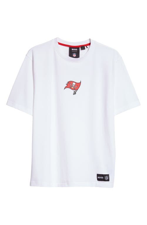 Shop Hugo Boss Boss X Nfl Stretch Cotton Graphic T-shirt In Tampa Bay Bucs - White