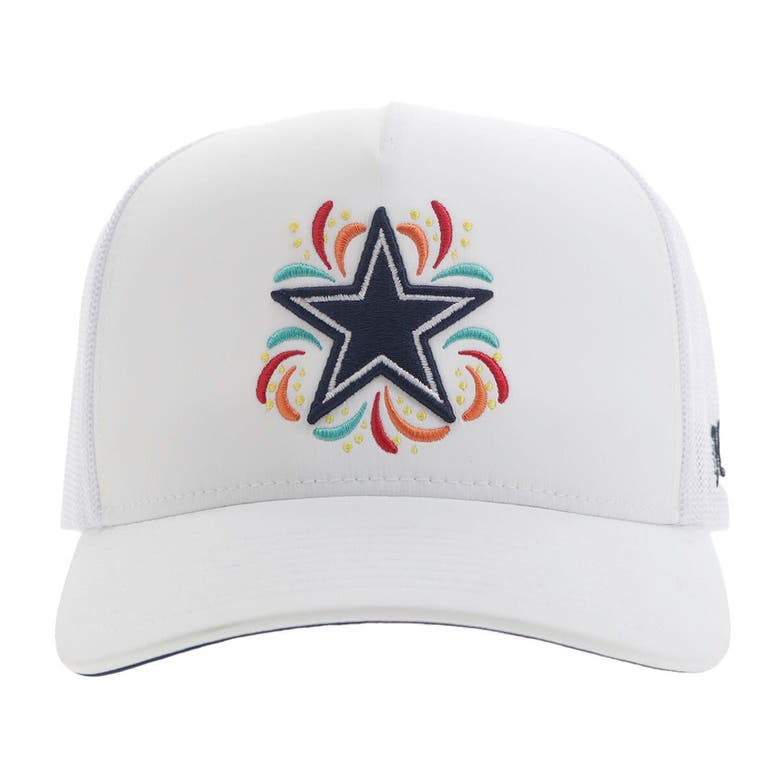 Shop Hooey White Dallas Cowboys Nfl Fiesta Adjustable Trucker Hat