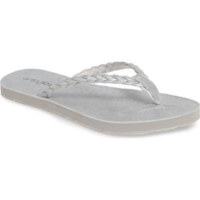 Jslides Nadia Braided Flip Flop, Metallic