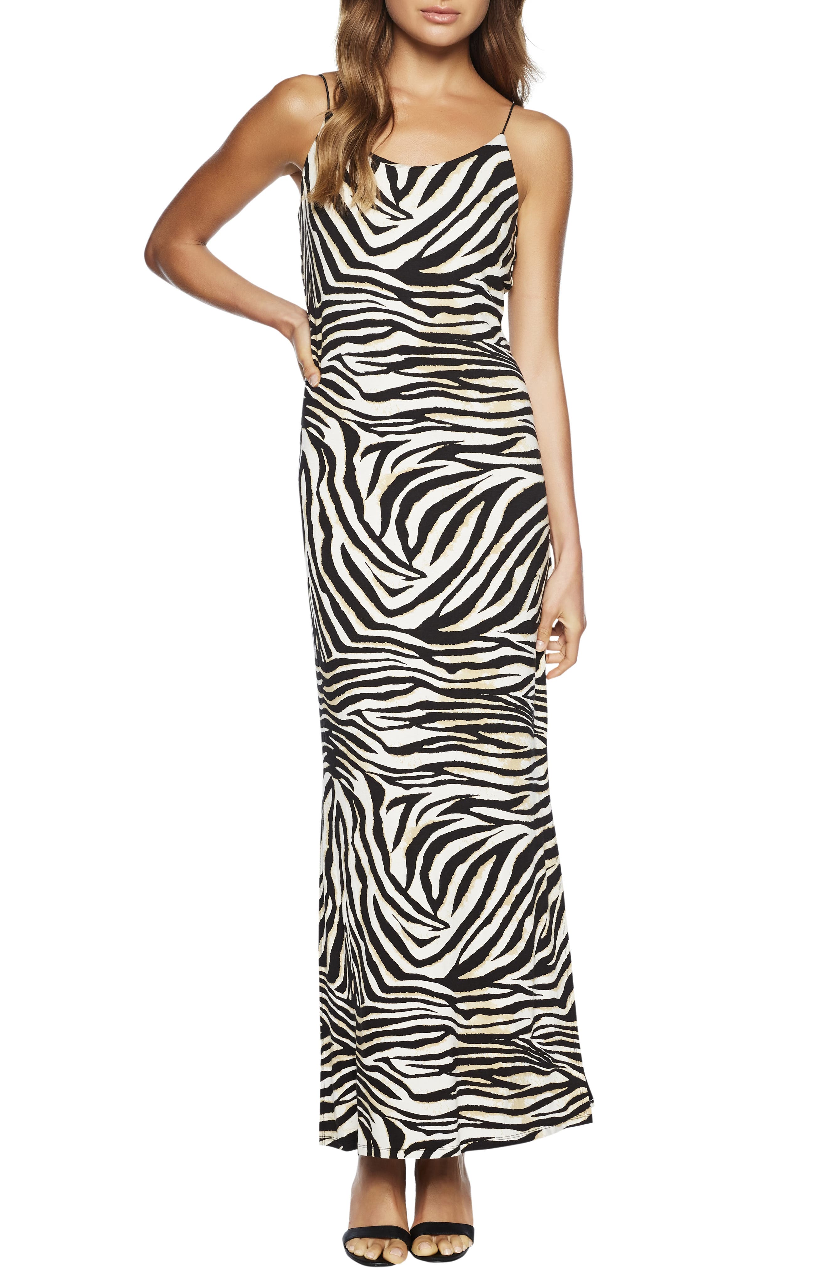 zebra print bardot dress