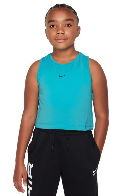 Shop Nike Kids' Dri-fit Pro Tank Top In Dusty Cactus/midnight Navy