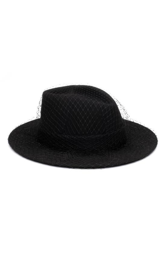 Eugenia Kim Mesh & Felt Fedora In Black