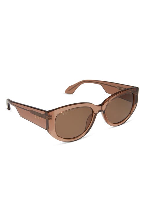 Diff Drew 54mm Polarized Oval Sunglasses In Brown