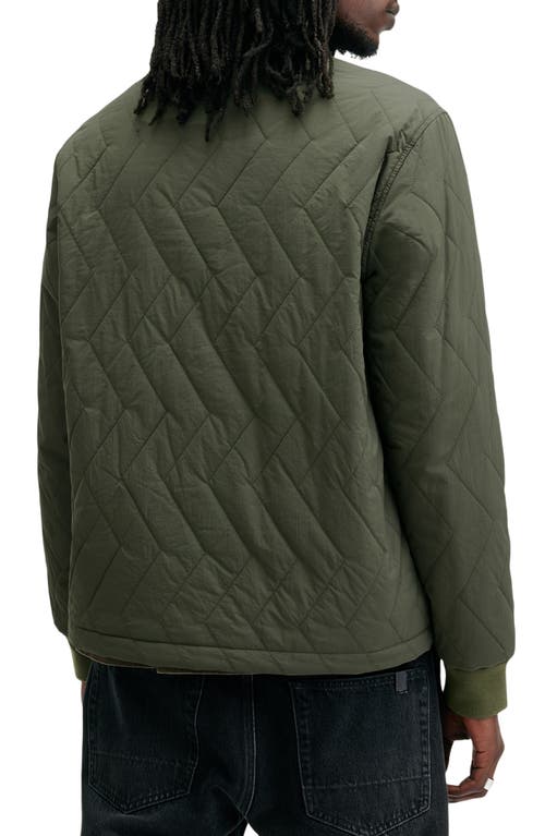 Shop Allsaints Tyk Regular Fit Water Repellent Quilted Jacket In Army Green