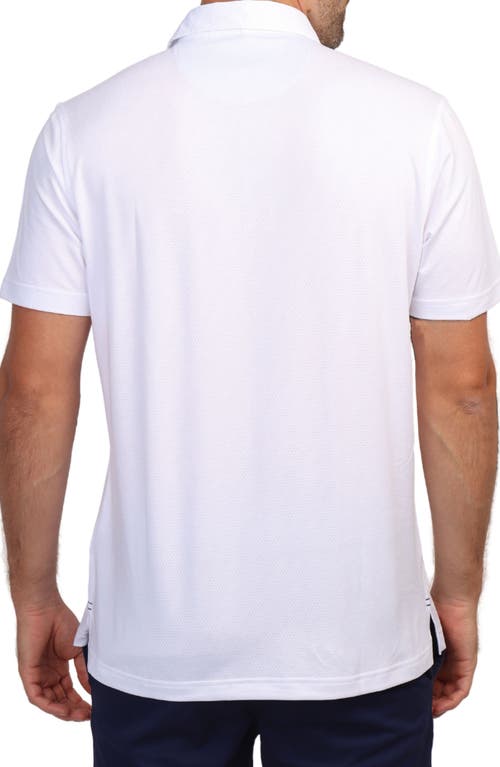 Tailorbyrd Melange Mesh Performance Polo Shirt In White