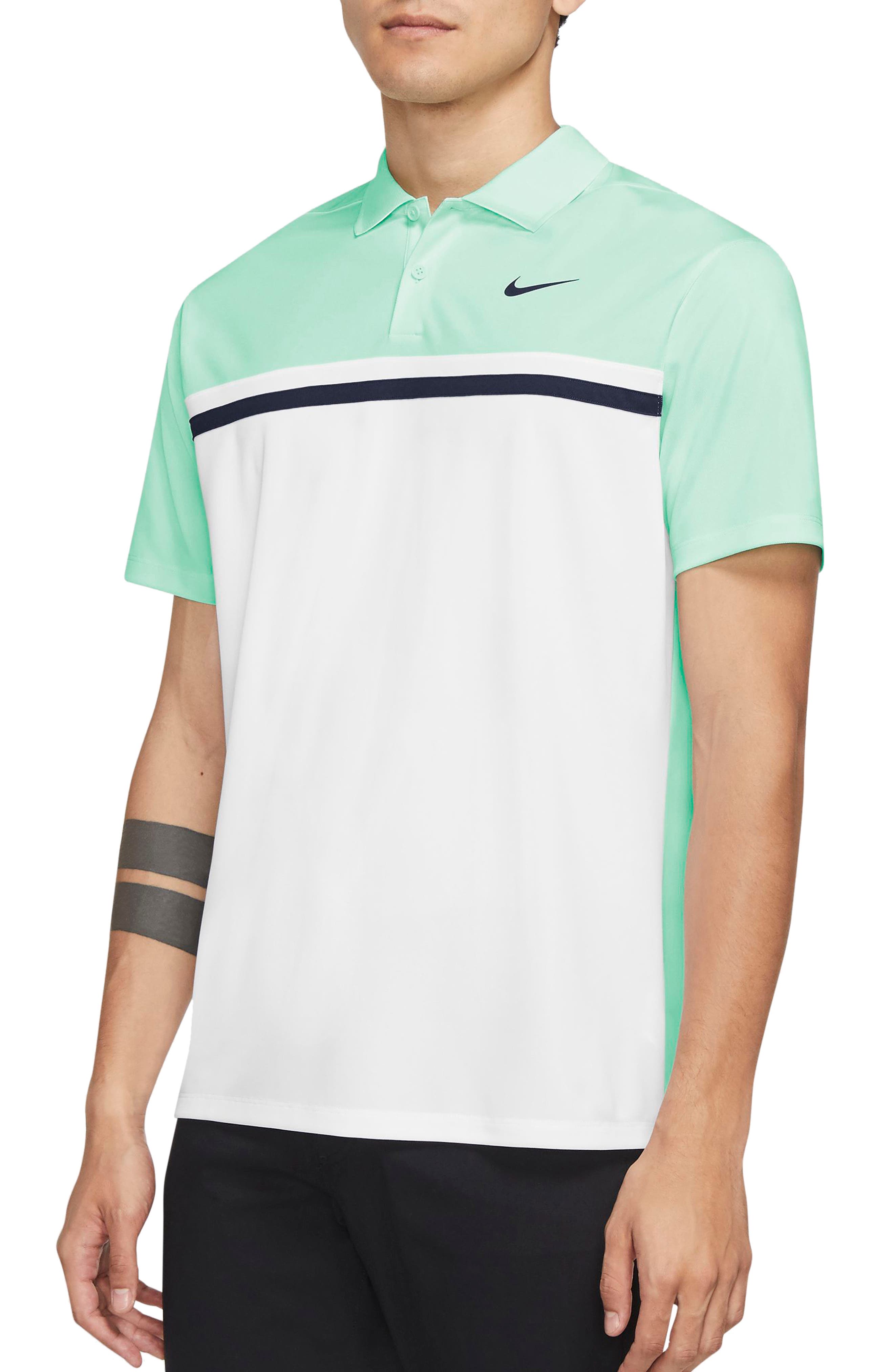 white green polo shirt
