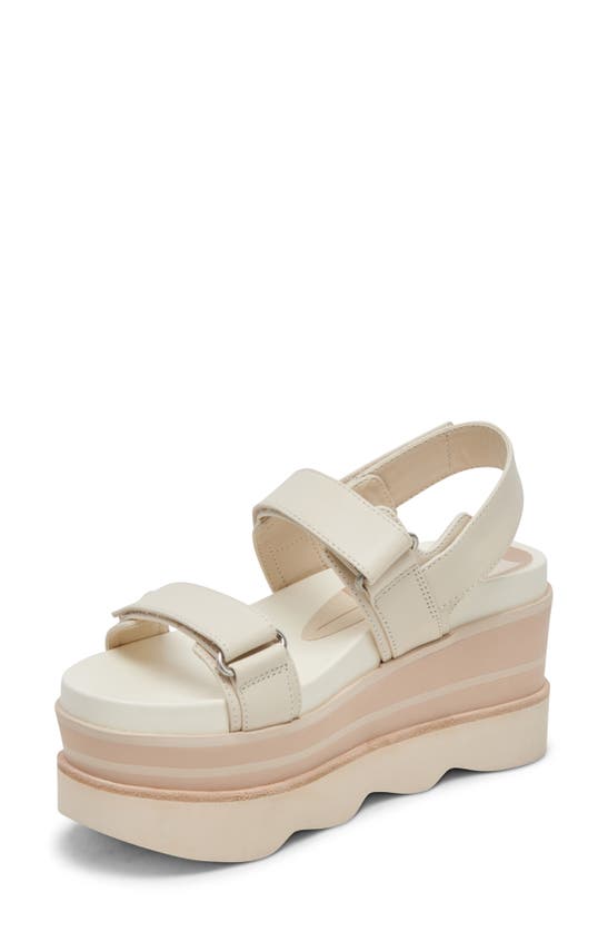 Shop Dolce Vita Izak Platform Wedge Sandal In Ivory Leather