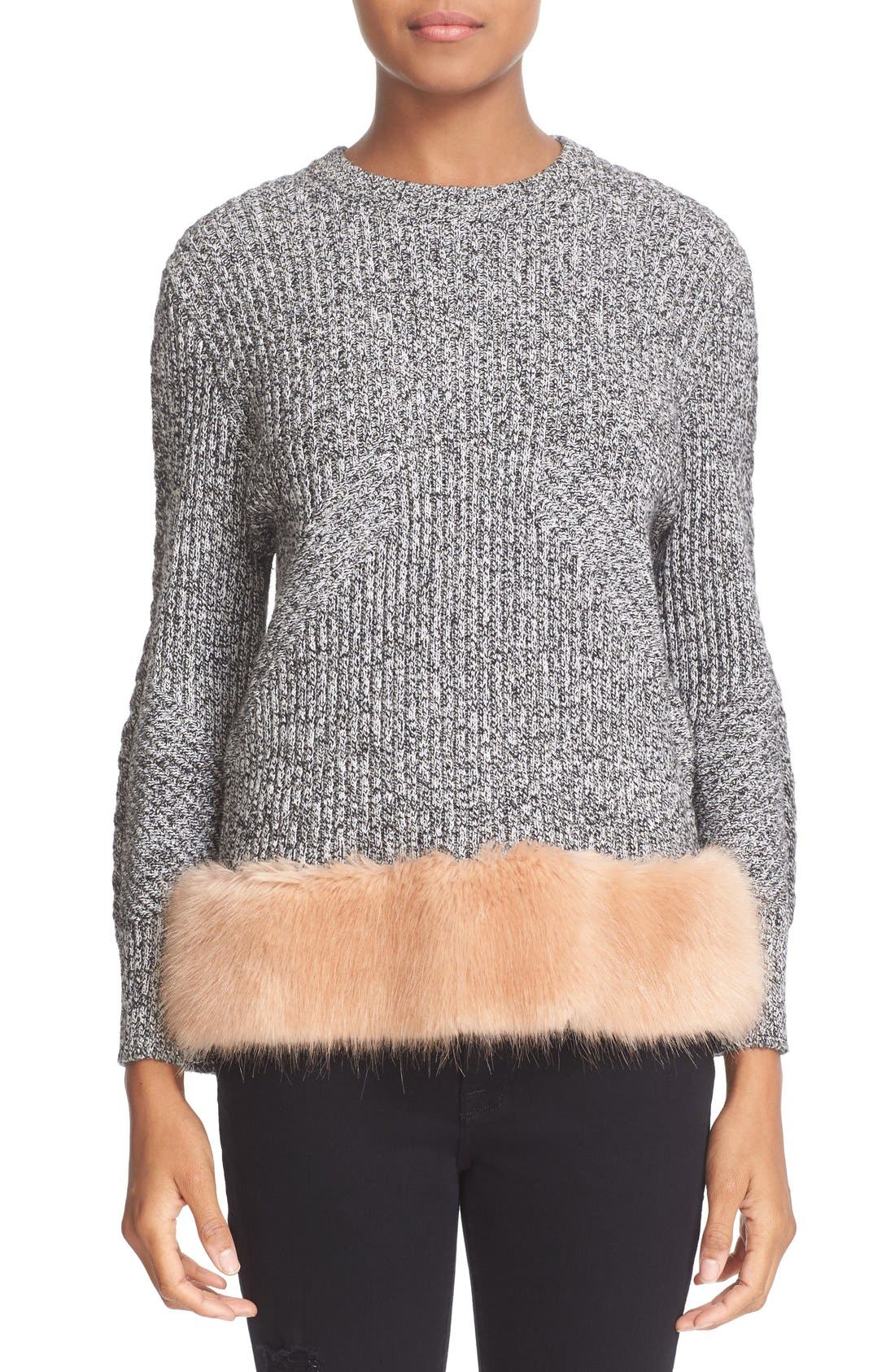 fur trimmed sweater