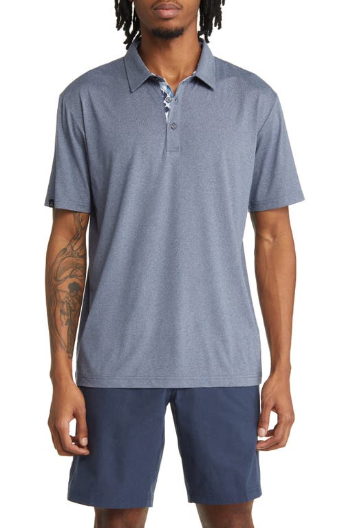James Solid Stretch Golf Polo in Navy Heather