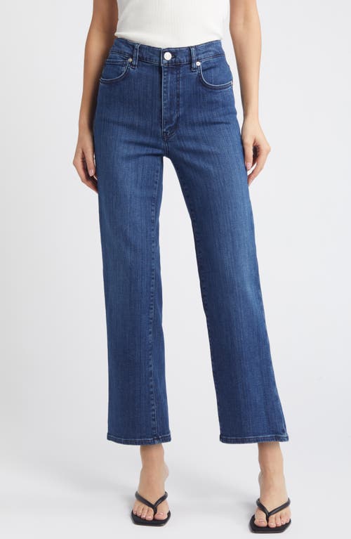 Frame Womens The Ruler Crop Five-pockets Straight-leg High-rise Stretch-denim Jeans Written In Thunderstorm