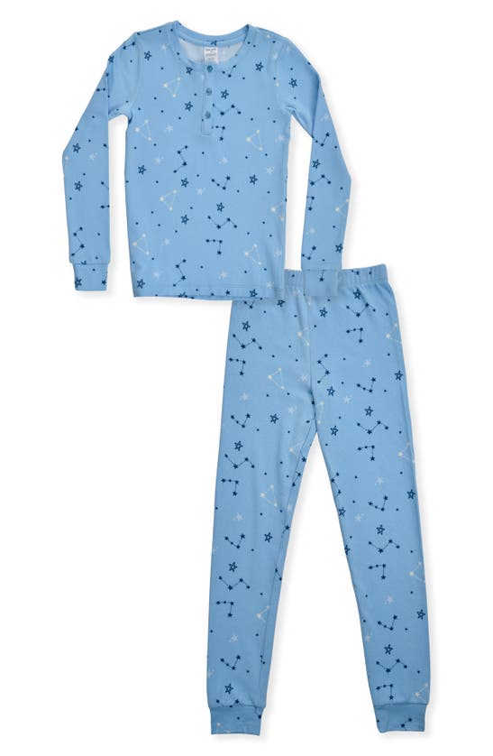 Splendid Kids' Fitted Two-piece Pajamas In Celestial Blue