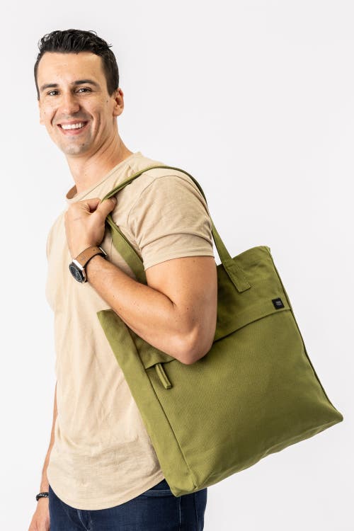 Terra Thread Organic Cotton Canvas Work Tote Bag In Olive Green