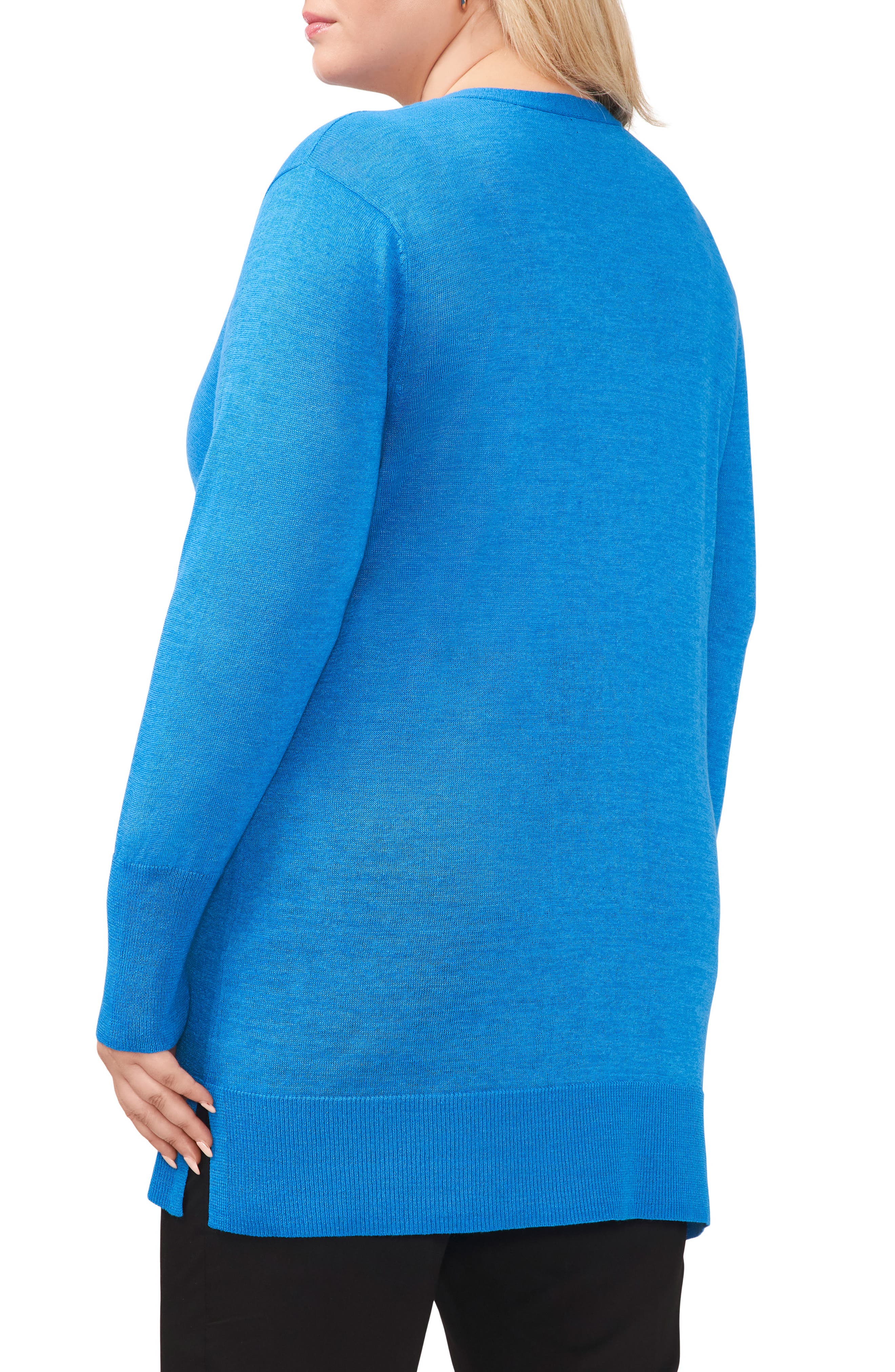 Halogen® Side Slit Linen Blend Cardigan Nordstrom