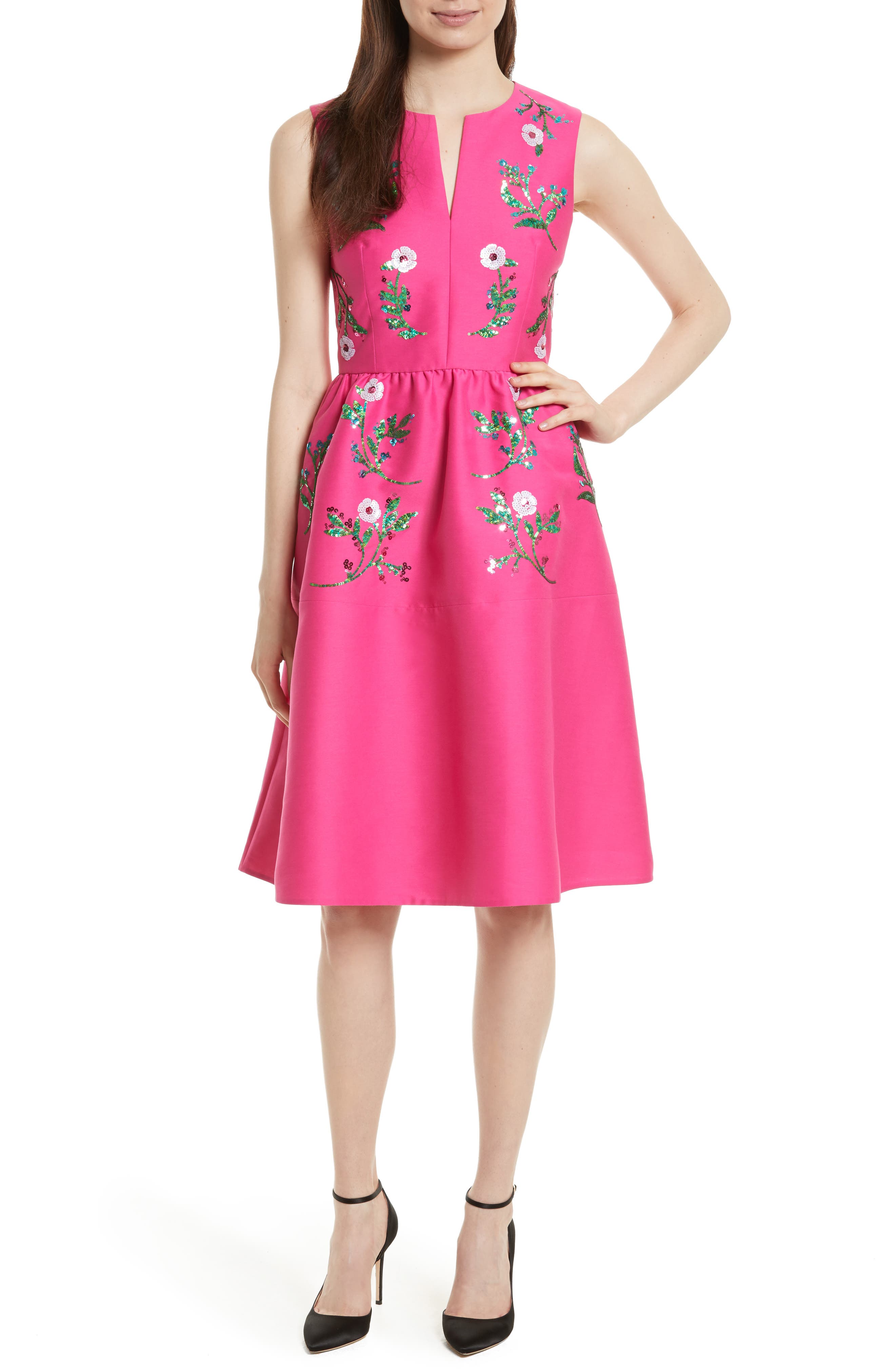 kate spade new york floral embellished fit & flare dress Nordstrom