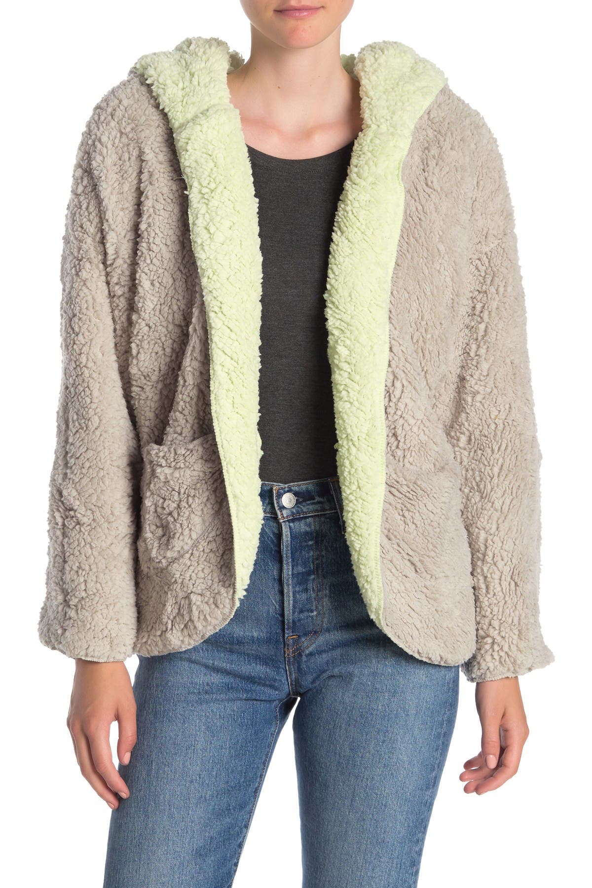 sweet rain fuzzy jacket