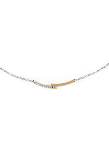 Lafonn Lab-created Diamond Pavé Bar Necklace In White Two Tone