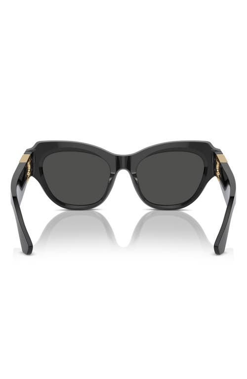 Shop Burberry 52mm Irregular Sunglasses In Black/dark Grey