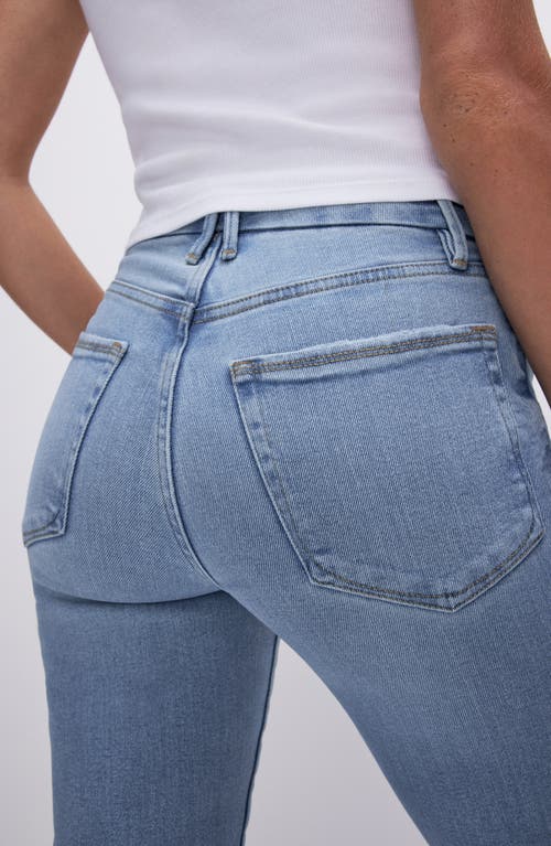 GOOD AMERICAN GOOD AMERICAN GOOD BOY SPLIT HEM HIGH WAIST STRAIGHT LEG JEANS 