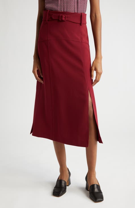 Nala Ribbed Skirt Set - Burgundy