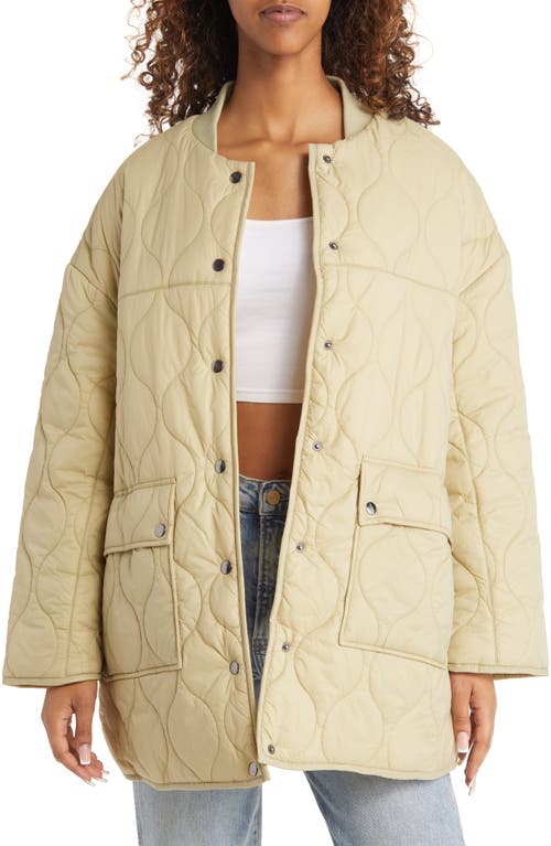 ASOS DESIGN EDITION Quilted Reversible Jacket in Beige