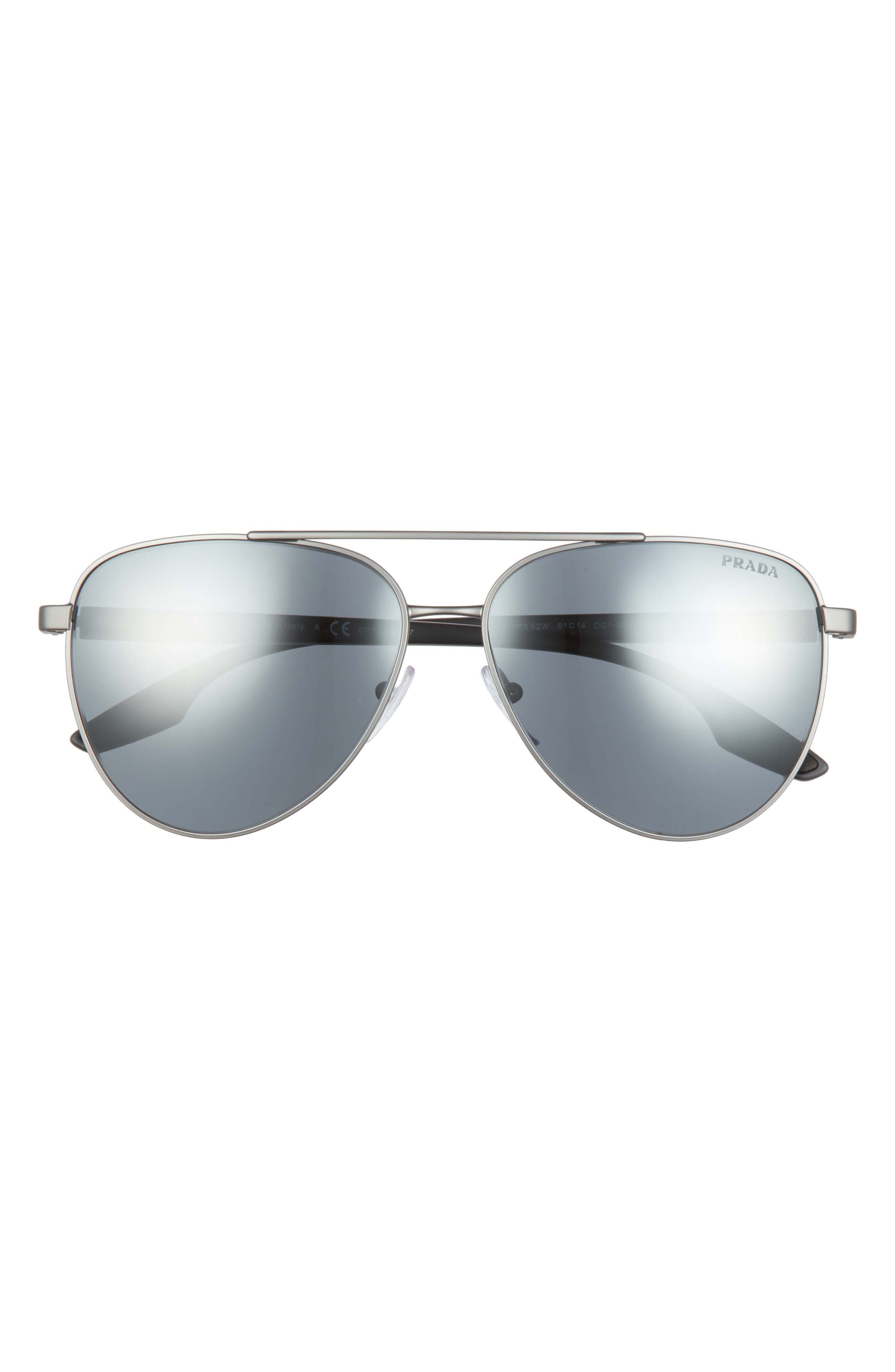 prada 61mm oval sunglasses