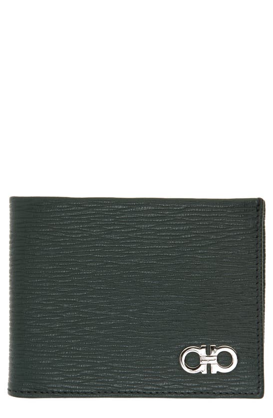 Ferragamo Revival Leather Wallet In Agrifoglio