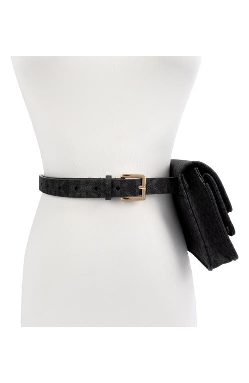 Michael Michael Kors Michael Kors Logo Faux Leather Belt Bag In Black