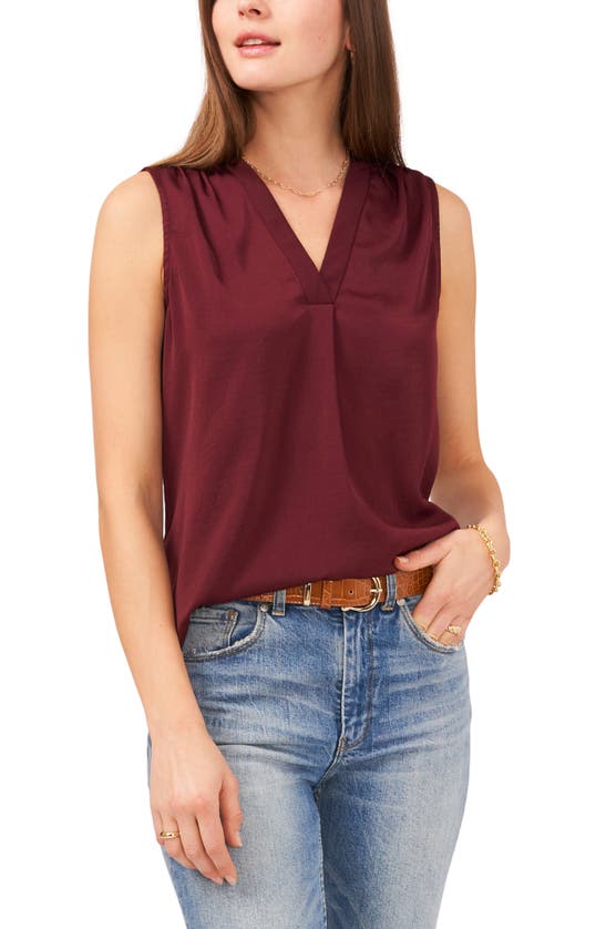 Vince Camuto Rumpled Satin Blouse In Cranberry