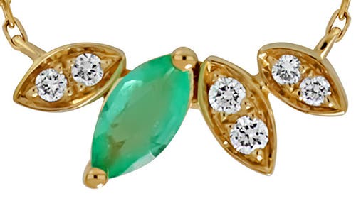 Bony Levy El Mar Diamond & Emerald Pendant Necklace In 18k Yellow Gold