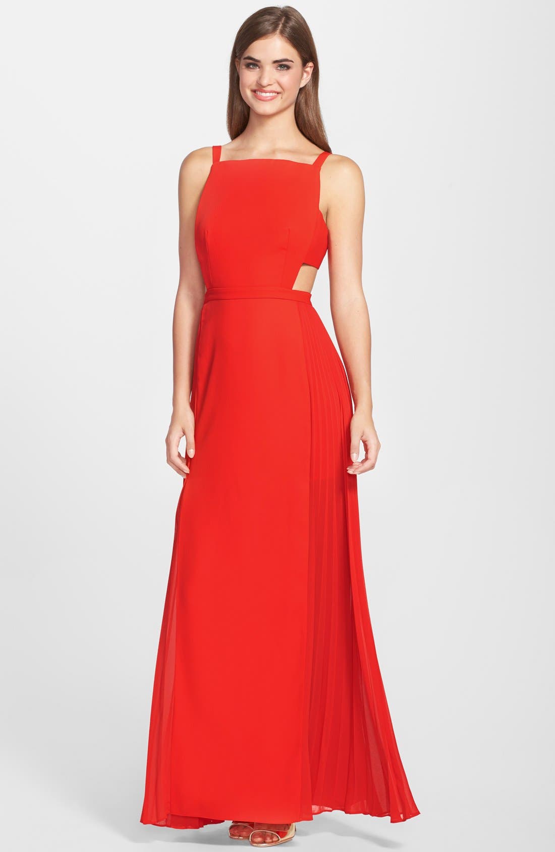 BCBG 'Brielle' Cutout Pleated Side Gown Nordstrom