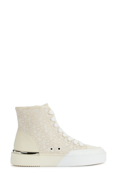 Shop Dkny Bitsy High Top Platform Sneaker In Xvq - Hemp/white