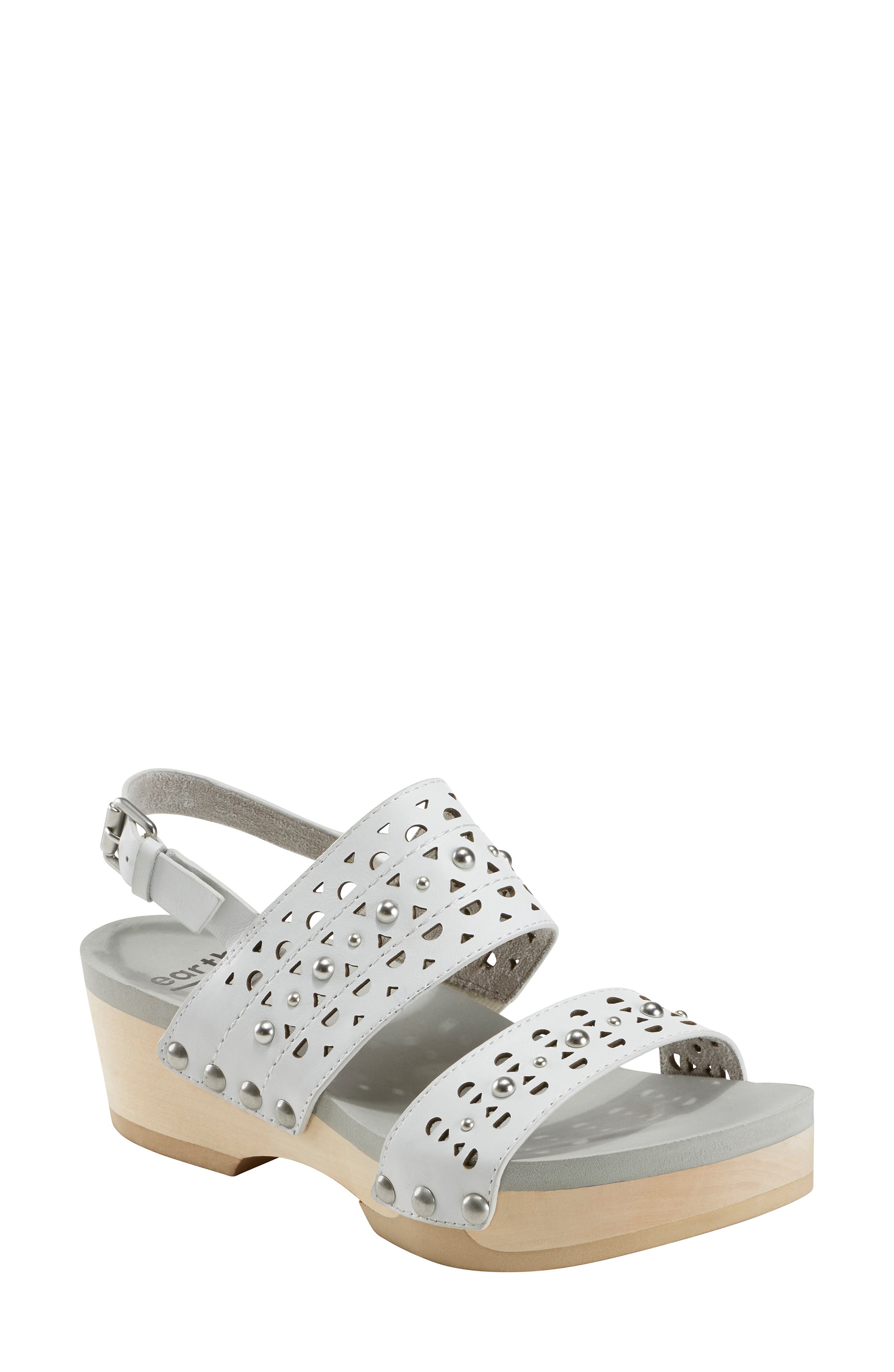 Earth Toba Slingback Platform Sandal- White