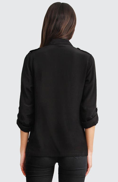 Belle & Bloom Eclipse Rolled Sleeve Blouse In Black