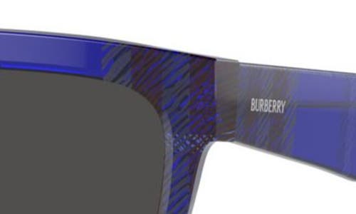 Shop Burberry 56mm Square Sunglasses In Grape Plaid