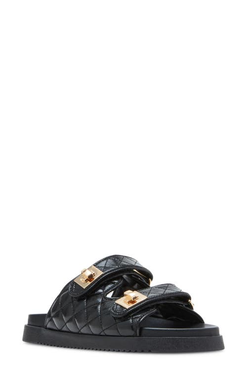 Schmona Slide Sandal in Black Leather