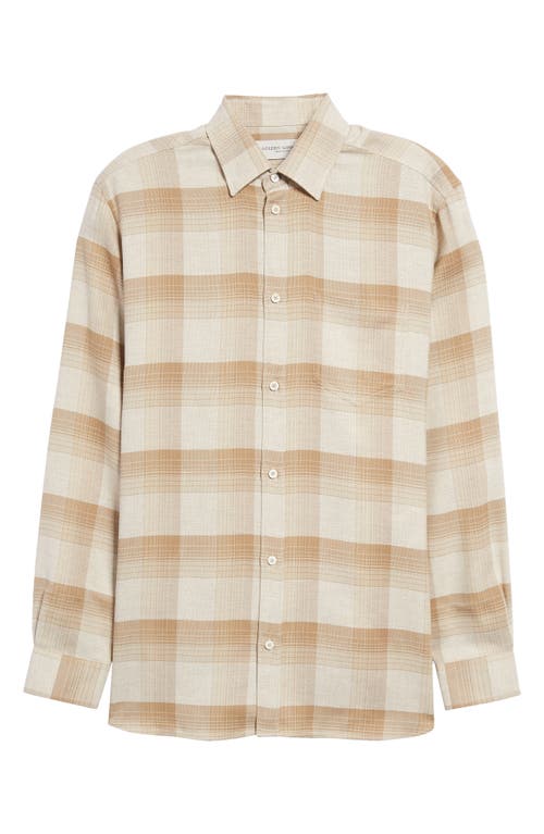 Golden Goose Journey Plaid Button-Up Shirt in White /Beige Check