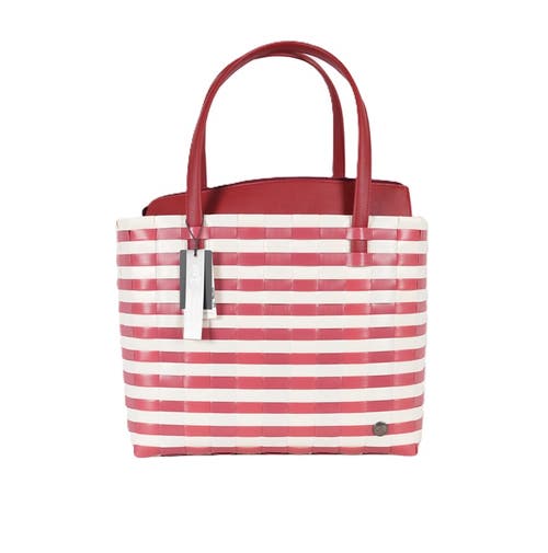 Shop Handed By Sunny Bay Recycled Plastic Weekender Bag In Cherry Red/pearl White