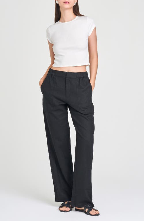 Shop Wayf Daylight Wide Leg Linen Blend Pants In Black