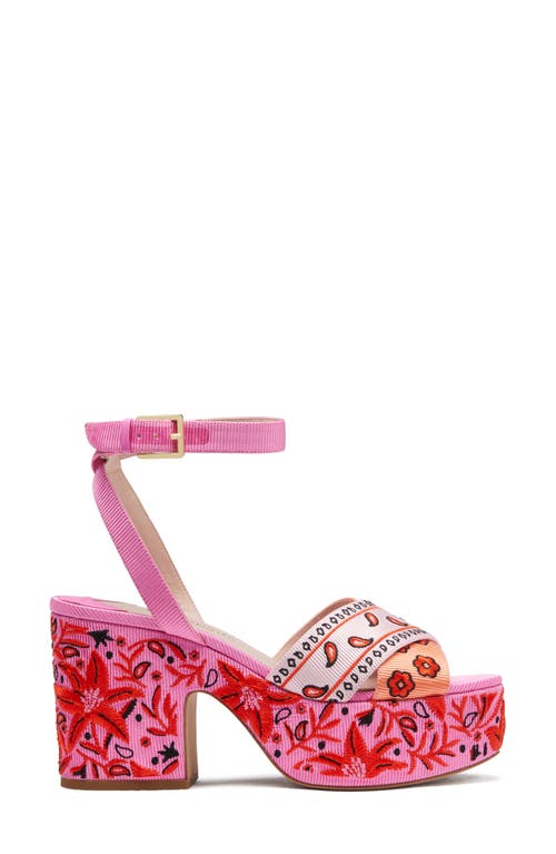 Shop Kate Spade New York Riobandana Patchwork Platform Sandal In Persimmon