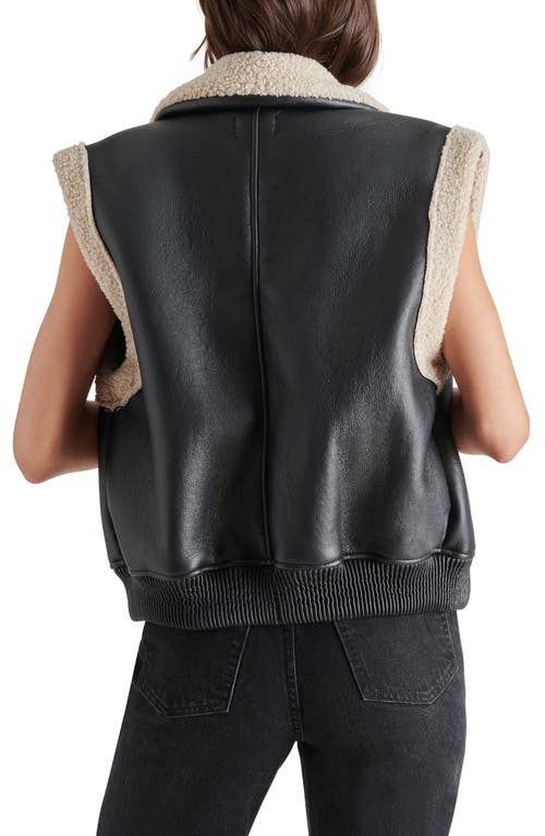 Shop Steve Madden Avi Faux Shearling Vest In Black