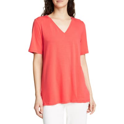 Eileen Fisher Short Sleeve Swing Top, Red